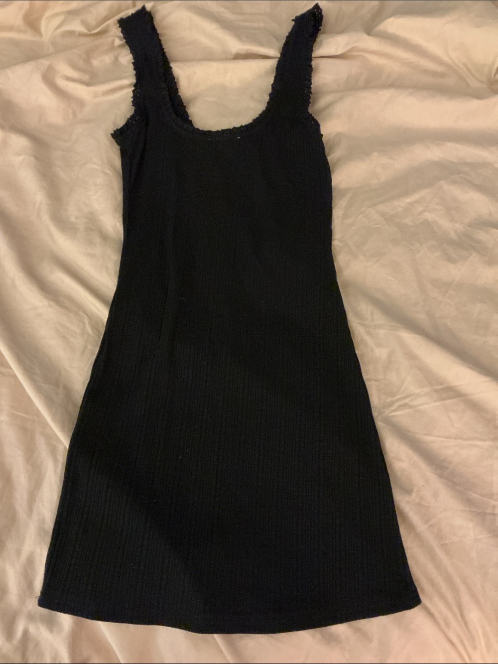 Black Ribbed Button-Front Mini Dress - Picture 5 of 5